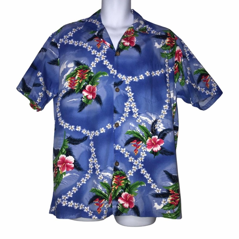 Blue Hawaii Vintage Colorful Floral Shirt XL